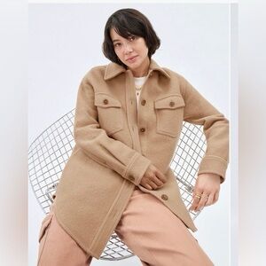 Aritzia Wilfred Ganna Shacket Size XS Merino Wool minimalist